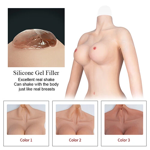 Silicone Full Bodysuit Breast Forms Vagina Suits For Crossdresser DE Cup Drag - Image 2 of 4