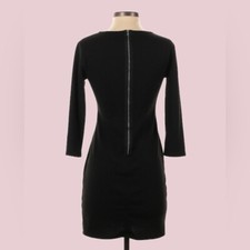 NEW! ⭐️ Black Zip Back Mini Dress – Size L ⭐️