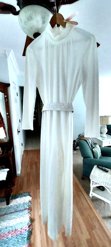 1970s Vintage Jerrie Lurie Bellbottom Palazzo Wide Leg Disco Jumpsuit Pant Suit - Picture 3 of 12