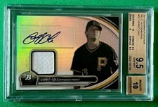 GERRIT COLE Rookie 2013 Bowman Platinum Prospects Relic Auto NY Yankees BGS 9.5