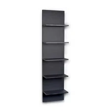 Hanging Wall Shelf 5 Narrow Vertical Shelves Modern Sleek Minimalist Black Decor