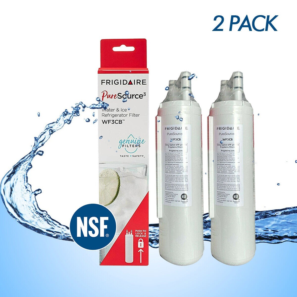 2 Pack Frigidaire WF3CB Pure Source 3 Water & Ice Refrigerator Filter New Sealed eBay