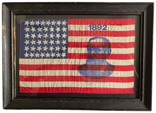 RARE 1876 ANTIQUE 39 Medallion Star American Parade Flag Folk Art post Civil War - Picture 20 of 20