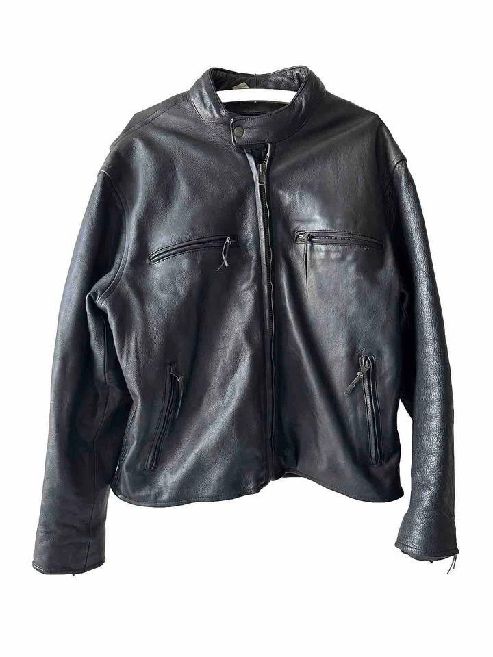 Chaqueta de cuero Paragon negra talla 48 Foto 3 de 4