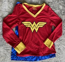 Wonder Woman Womens Costume Red Shirt With Cape Adult Size XS Long Sleeve