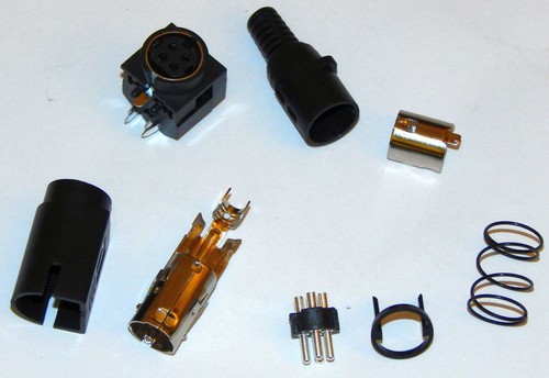 4 polig Mini Power DIN Stecker Lötversion mit Verriegelung + Buchse Einbaubuchse - Bild 5 von 8