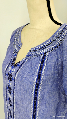 NUEVO Top Talbots 100% Lino Bordado Manga Raglán Talla Grande - Imagen 15 de 23