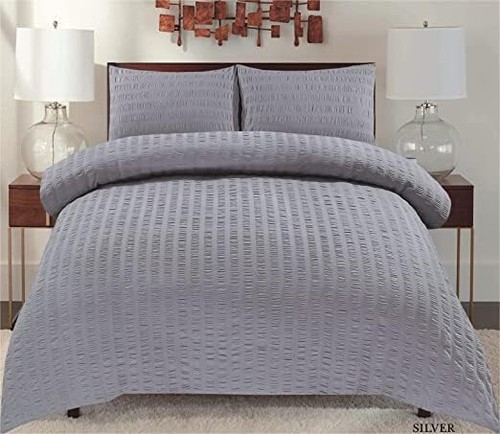 100 % Rich Cotton Bedding Sets Seersucker Duvet Cover Set Premium All Siz - Picture 4 of 20