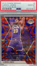 Lebron James - 2019 Mosaic - Blue Reactive PRIZM - PSA 10 !! Low Pop Parallel