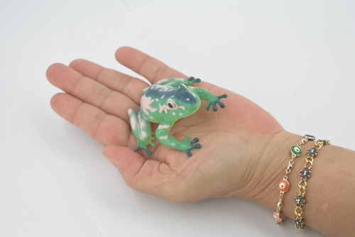 Rana, Verde y Rosa, Goma, Realista, Modelo, Réplica, Juguete, Regalo, 2.5" RI35 B177 - Imagen 2 de 8