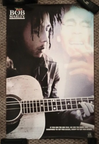 Bob Marley Poster Small Axe Lyrics Guitar 23x34 US Funky RARE HTF OOP MINT Rasta