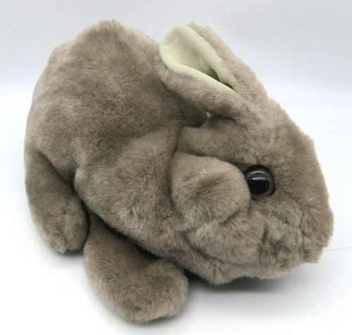 RARE THE VELVET STABLE Vintage Gray Bunny Rabbit Puppet Plush Easter Spring Real
