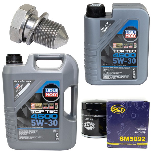 MotoröL Set 4600 5W-30 Liqui Moly + ÖLfilter Sm 5092 FüR Vw Transporter Vi-image
