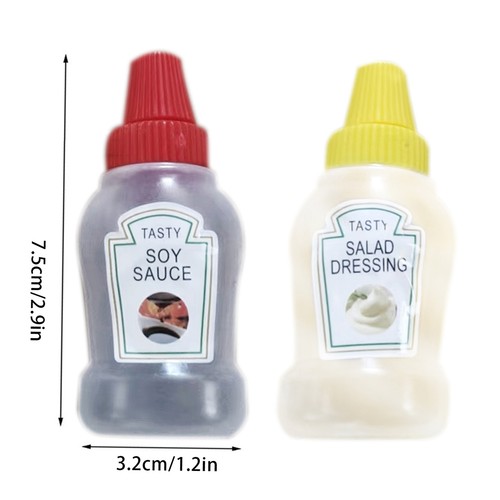 Mini Condiment Squeeze Bottle Box Salad Dressing Ketchup Squeeze Jar Container - Picture 10 of 15
