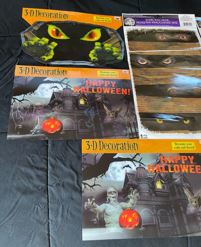 NEW Vintage Mello Smello 3D Halloween Window Clings Mummy Wolfman Eyes - Picture 3 of 3