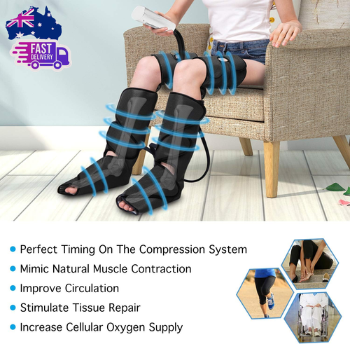 Leg Massager for Circulation and Pain Relief, Air Compression Foot Calf Thigh Ma - Picture 2 of 12