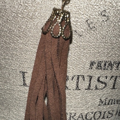 Collar Macys llamativo imitación turquesa marrón borla tono dorado joyería NUEVO NUEVO CON ETIQUETAS - Imagen 12 de 15