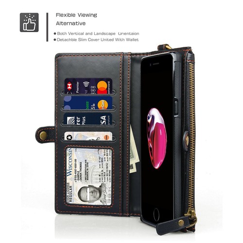 Premium Genuine Leather Stand/Zipper Cover/Wallet/Flip Case for iPhone 11 (6.1") - Picture 17 of 18