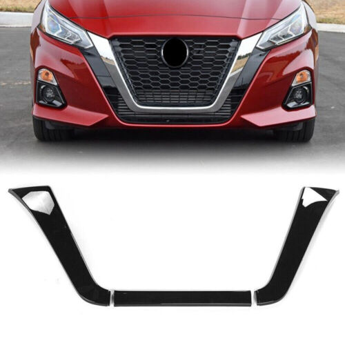 Set For Nissan Altima 2019-2021 2022 Gloss Black Front Grille Frame Cover Trim - Foto 3 di 11
