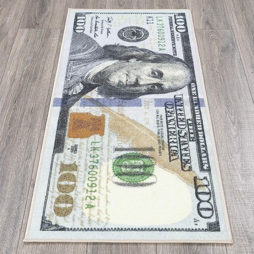 Money Runner Rug 100 Dollar Bill 22″ x 53″ Non Slip Home Floor Decor Carpet - Picture 1 of 10