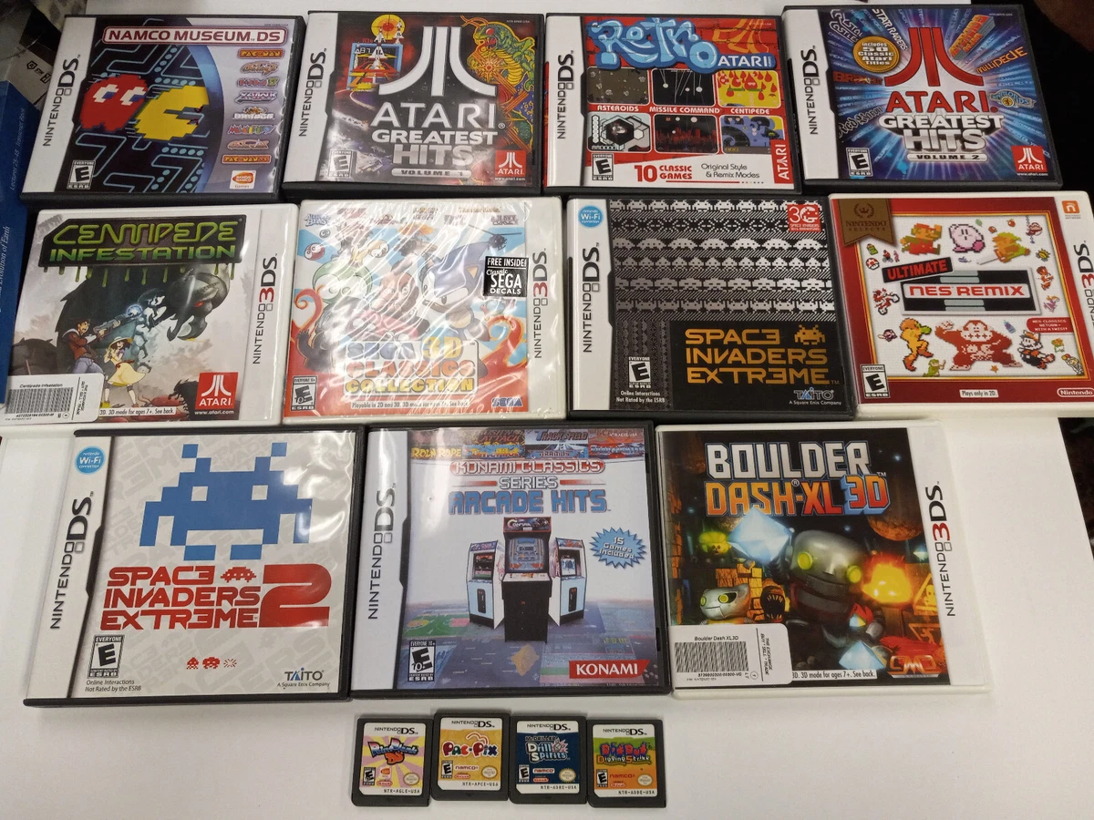 Nintendo DS 3DS Arcade Classics Lot 15 Games No Doubles RARE GAMES CIB