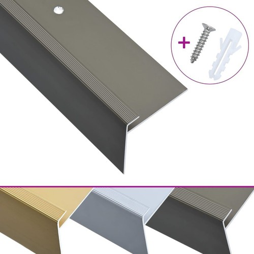 15 Pcs Stair Steps Edge Nosing Molding Staircase Tread Protection F-Shaped 100cm - Picture 2 of 5