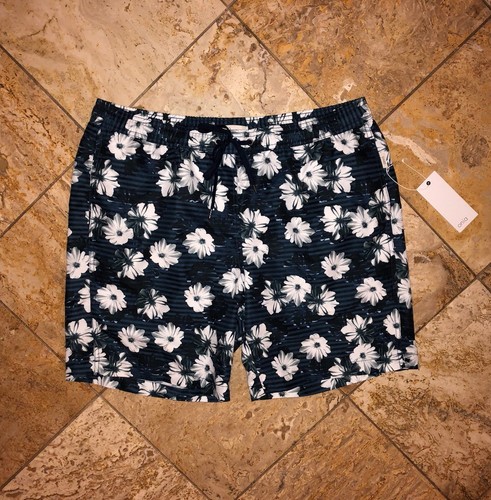 Costume da bagno uomo XL Onia Charles blu a righe fantasia floreale pantaloncino 7" nuovo con etichette - Foto 4 di 12