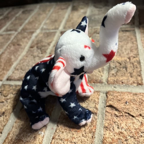 Ty Beanie Babies Righty Donkey & Lefty Elephant 2000 Plush Stars And Stripes - Picture 9 of 20