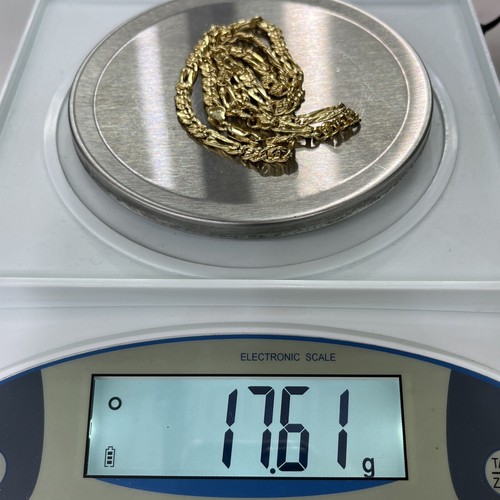 18ct 18K Yellow Gold Italian (3x1) Birdseye Chain Necklace 17.61 Grams 52cm. New - Picture 8 of 8