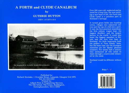 A FORTH and CLYDE Canalbum by Guthrie Hutton (1991,1st Edition, R Stenlake) - Picture 2 of 2