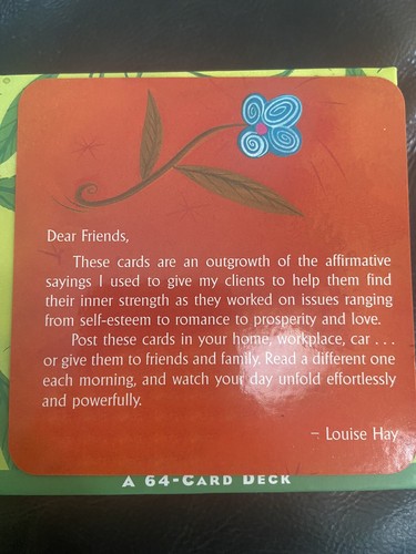 Louise Hay Power Thought Cards 64 Card Deck Affirmations Inner Strength Unused - Imagen 4 de 4