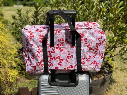 NUOVO borsone da viaggio pieghevole Hello Kitty Sanrio grande con cinturino US - Foto 24 di 55