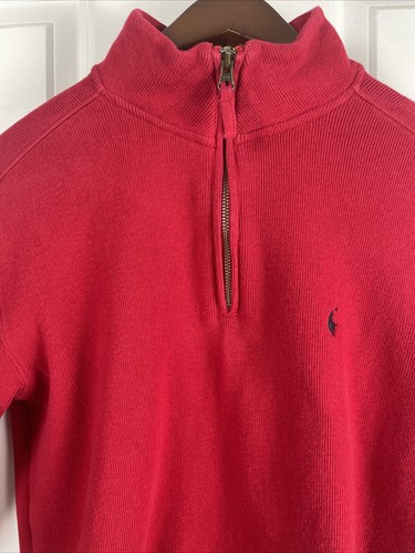 Polo Ralph Lauren Boys 1/4 Zip Sweater XL (20)(Mens S)Red Cotton Minty - Picture 2 of 10