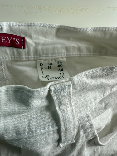 Schlaghose, Damen, 38. Conley's, weiss mit blauen Blumen, stretch, Flowerpower, - Bild 6 von 22
