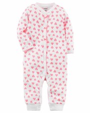 NWT Carter's Girl Pink Hearts Snap-Up Cotton Sleep Play, 6 months