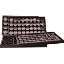 172 Black Foam Gem Jars  4 Travel Display Trays