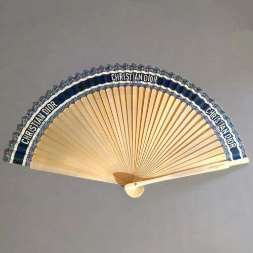 Brand New Christian Dior DIORIVIERA Folding Fan Navy Black Sensu Novelty