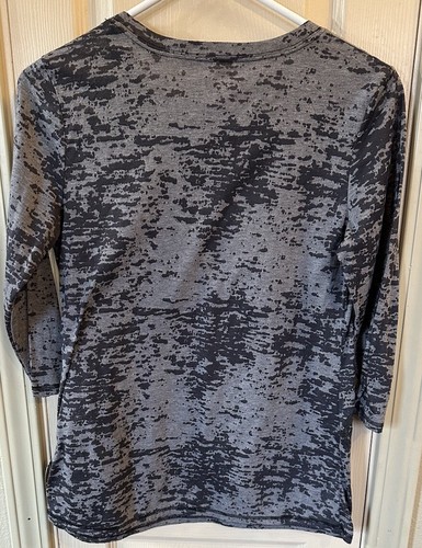 Rock 47 By Wrangler Womens Med Black Floral Half Sleeve Shirt - Picture 2 of 5