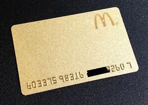 CANADA MCDONALDS GOLD COLOUR GIFT CARD / ARCH CARD ...