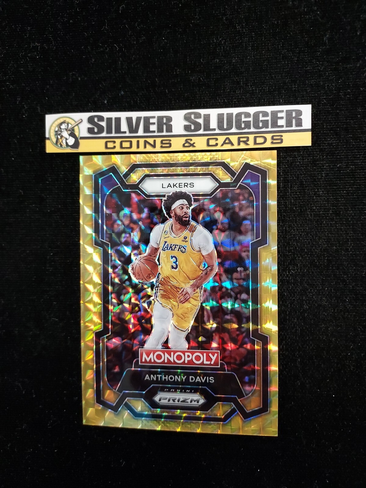 2023-24 Anthony Davis Panini Prizm Monopoly Gold Yellow Mosaic /49 #41 LA Lakers
