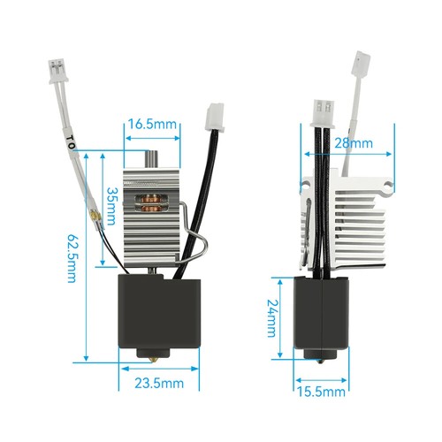 Drukarka 3D do wytłaczarki Anycubic Kobra 3 Hot End 0,4 mm zestaw dysz z partią grzejnika - Zdjęcie 11 z 23