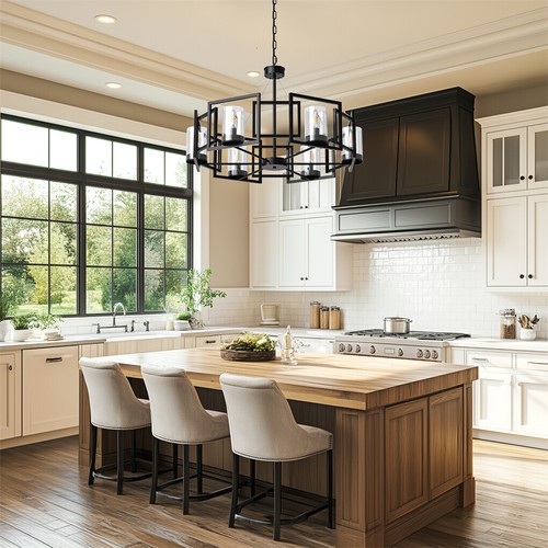 6-Lights Industrial Ceiling Chandelier Dining Room Pendant Lamp Warm Lighting US - Picture 4 of 16