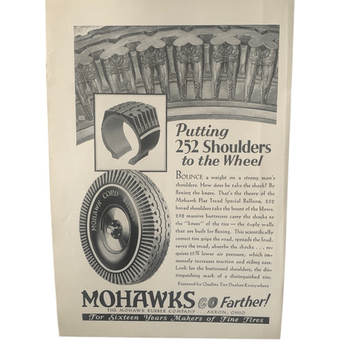 Oldtimer 1929 Mohawks Reifen 252 Schultern Anzeige Werbung - Bild 4 von 5