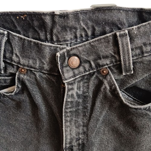 Vintage Boys ll 24x26 Slim Levis 550 Relaxed Fit Black Denim Orange Tab USA - Picture 3 of 6
