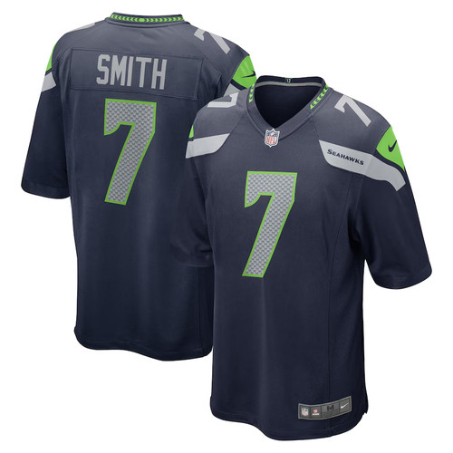 Herren Geno Smith College #7 Navy Game Trikot-vollständig genäht - Bild 1 von 12