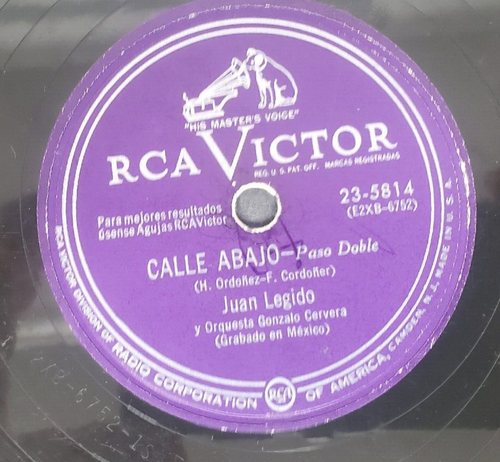 Juan Legido RCA Victor Two 78 RPM Records Maria De La O & Lola Puñales - Picture 9 of 9