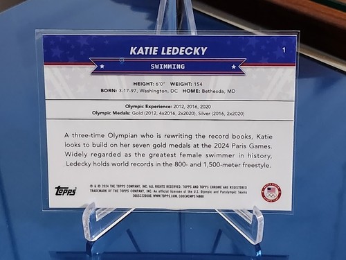 2024 Topps Chrome U.S. Olympic & Paralympic Team and Hopefuls - #1 Katie Ledecky - Bild 2 von 2