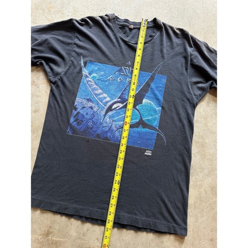 Vintage Asien 1992 Aqua Album Veröffentlichung Tour Band T-Shirt groß schwarz Einzelnaht T - Bild 8 von 8