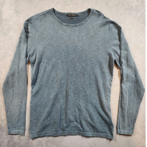 Robert Barakett Truro LS Crew Neck Mens Large Gray Cotton Pullover Sweater