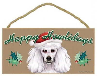 Details about / Happy Howlidays Poodle Wht Christmas Holiday Cute Dog Sign NEW 5/"x10/" Plaque 312